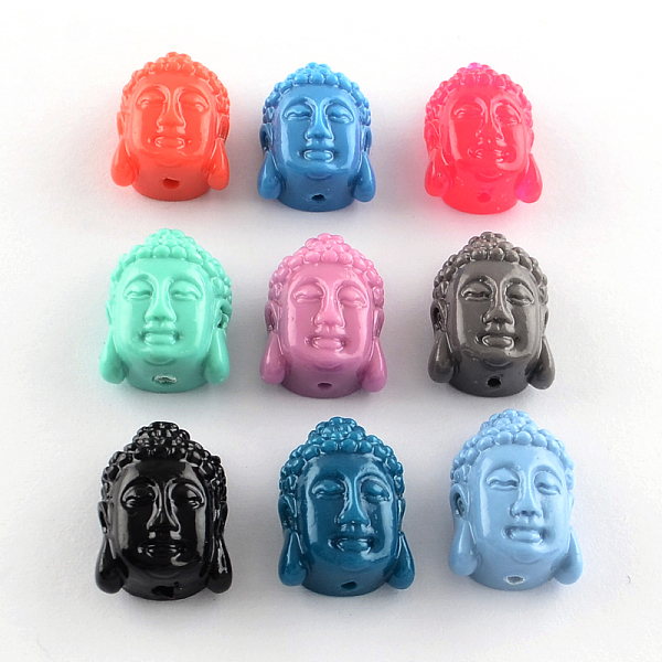 

PandaHall Dyed Buddha Head Synthetical Coral Beads, Mixed Color, 15x10x7mm, Hole: 1mm Synthetic Coral Human Multicolor
