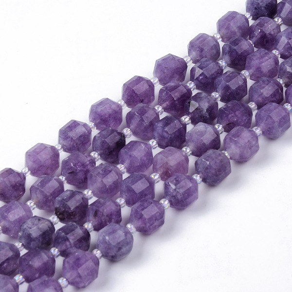 

PandaHall Natural Amethyst Beads Strands, Round, Dyed, Faceted, Purple, 8~9x10mm, Hole: 1.2mm, about 33~35pcs/strand, 14.76 inch(37.5cm)...