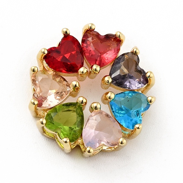 

PandaHall Rack Plating Brass Micro Pave Colorful Cubic Zirconia Slide Charms, Long-Lasting Plated, Lead Free & Cadmium Free, Flower with...
