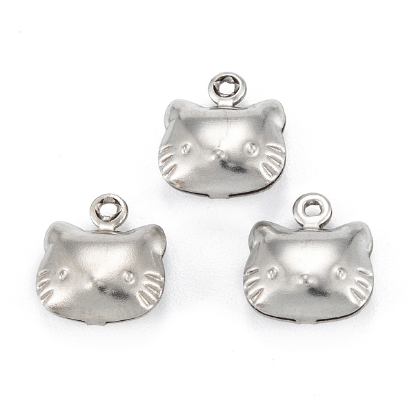 

PandaHall 316 Surgical Stainless Steel Charms, Cat, Stainless Steel Color, 11x10x4.5mm, Hole: 1mm 316 Surgical Stainless Steel Cat Shape