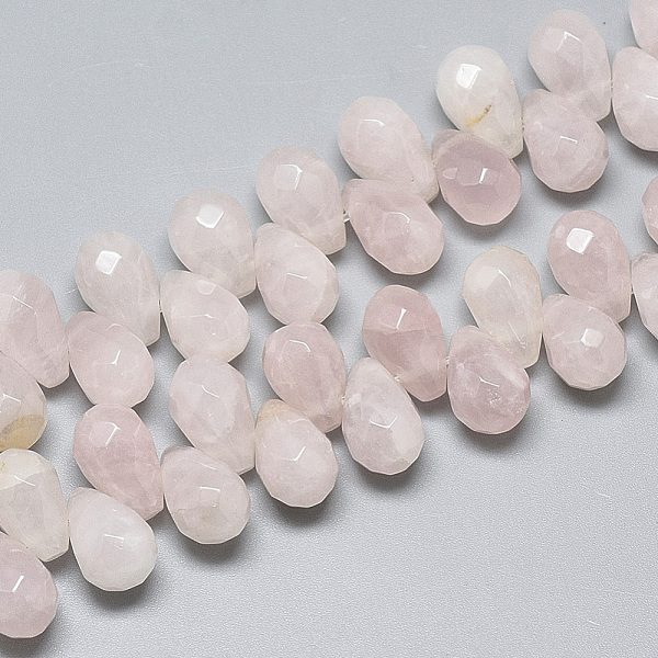 

PandaHall Natural Rose Quartz Beads Strands, Top Drilled Beads, Faceted, Teardrop, 9~9.5x6mm, Hole: 0.8mm, about 44pcs/strand, 7.6 inch Rose...