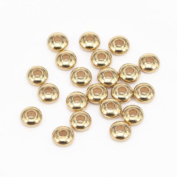 

PandaHall Brass Spacer Beads, Nickel Free, Rondelle, Raw(Unplated), 6x3mm, Hole: 2mm Brass Rondelle