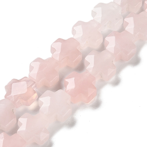 

PandaHall Natural Rose Quartz Beads Strands, Faceted, Cross, 12~13x12~12.5x5~6mm, Hole: 1.4mm, about 17pcs/strand, 8.27 inch(21cm) Rose...