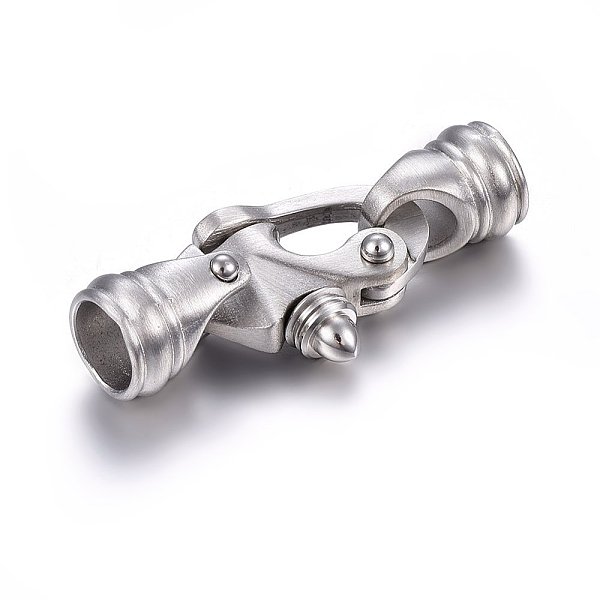 

PandaHall 304 Stainless Steel Clasps, Frosted, Stainless Steel Color, 36x15x9mm, Hole: 6.5mm 304 Stainless Steel