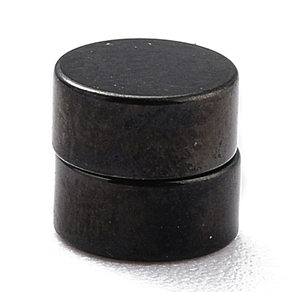 

PandaHall Magnetic 304 Stainless Steel Clip-on Earring, Flat Round, Electrophoresis Black, 6x3mm Stainless Steel