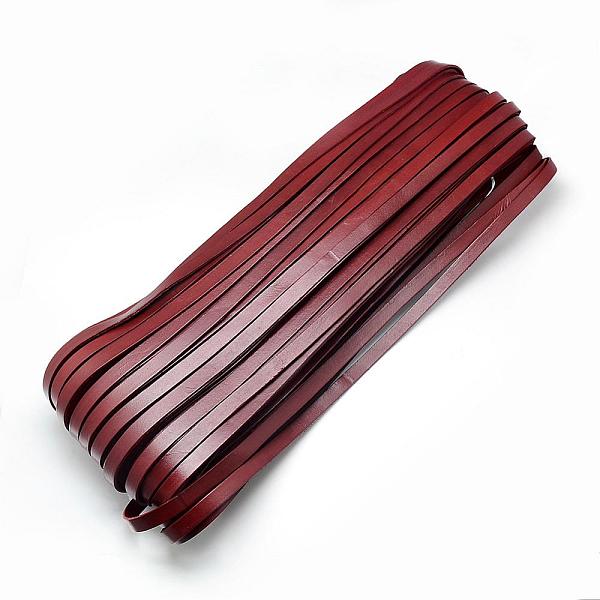 

PandaHall Cowhide Cord, Saddle Brown, 10x2mm, about 100yard/bundle(300 feet/bundle) Cowhide Flat Brown