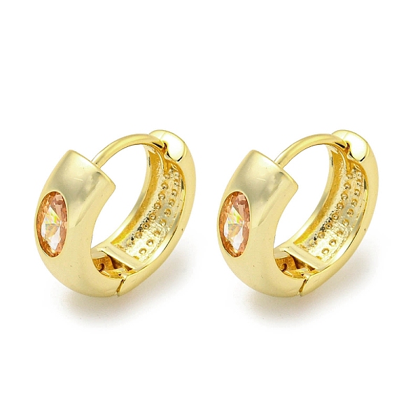 

PandaHall Brass with Cubic Zirconia Earrings, Real 18K Gold Plated, 13.5x5mm Cubic Zirconia