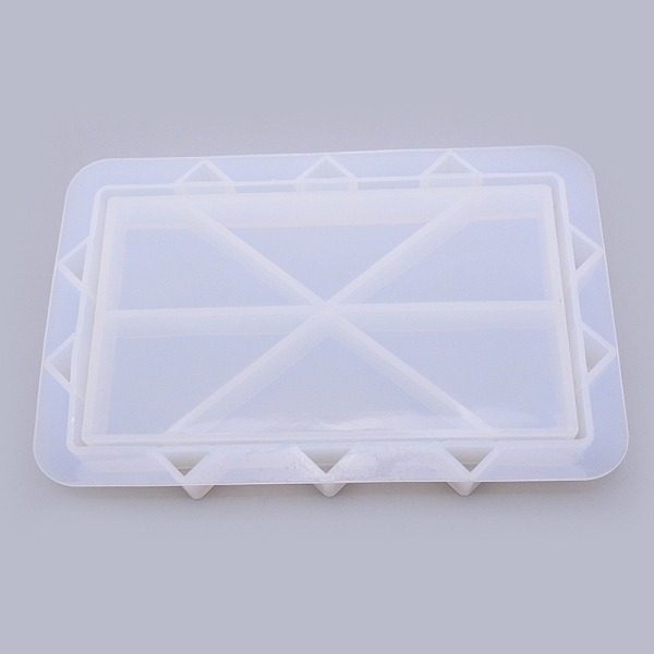 

PandaHall Shaker Clutch Bag Silicone Molds, for DIY Dynamic Liquid Quicksand Bag Handbag Mold, White, 230x150x28mm Silicone Rectangle White
