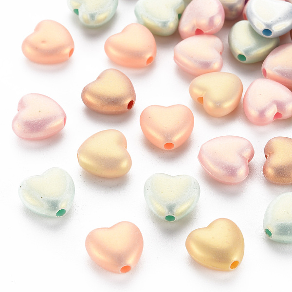 

PandaHall Spray Painted Opaque Acrylic Beads, Frosted, Heart, Mixed Color, 10.5x11x5.5mm, Hole: 2mm, about 1310pcs/500g Acrylic Heart..., Multicolor