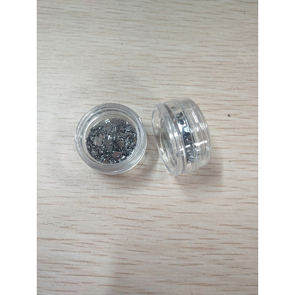 PandaHall Electroplate Glass Beads, For Nail Art Decoration Accessories, No Hole/Undrilled, Chips, Silver, 2~5x1~5x0.5mm, about 2g/box Glass...
