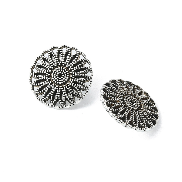 

PandaHall Tibetan Style Shank Buttons, Cadmium Free & Lead Free, Flower, Antique Silver, 17x6mm, Hole: 2.5mm Alloy Flower