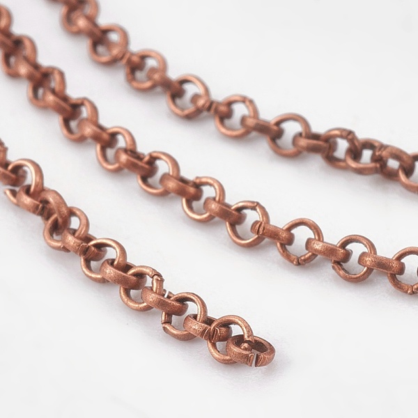 

PandaHall Iron Rolo Chains, Belcher Chain, with Spool, Unwelded, Lead Free & Nickel Free, Red Copper, 2x1mm, about 328.08 Feet(100m)/roll...
