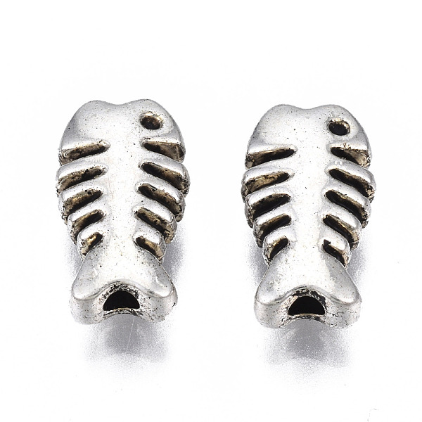 

PandaHall Tibetan Style Alloy Beads, Cadmium Free & Lead Free, Fish Bone, Antique Silver, 13x7x4mm, Hole: 1.8mm, about 860pcs/1000g Alloy...