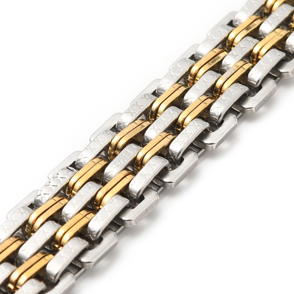 

PandaHall Vacuum Plating 201 Stainless Steel Watch Band Bracelets, with 304 Stainless Steel Clasp and Jump Ring, Golden & Stainless Steel...