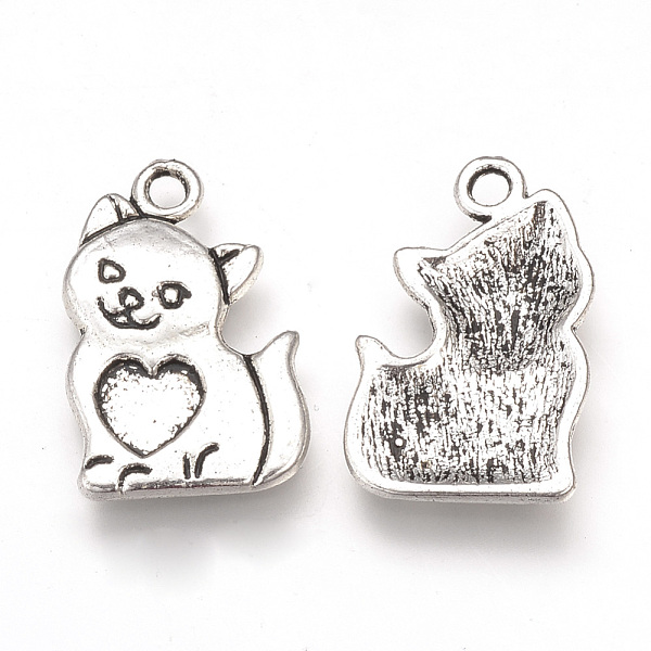 

PandaHall Tibetan Style Alloy Kitten Pendant Enamel Settings, Cat with Heart Shape, Cadmium Free & Lead Free, Antique Silver, 21x13.5x2mm...