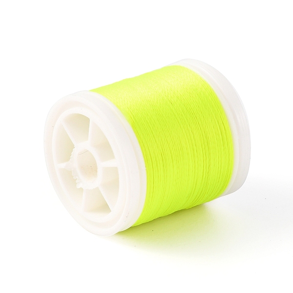 

PandaHall Luminous Polyester Cords, Round, Green Yellow, 0.1mm, about 109.36 Yards(100m)/Roll Polyester