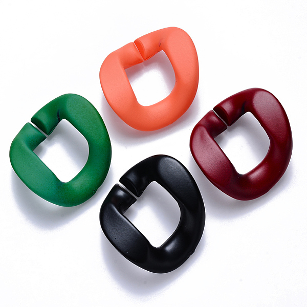 

PandaHall Opaque Spray Painted Acrylic Linking Rings, Quick Link Connectors, for Curb Chains Making, Twist, Mixed Color, 40x33.5x10mm, Inner..., Multicolor