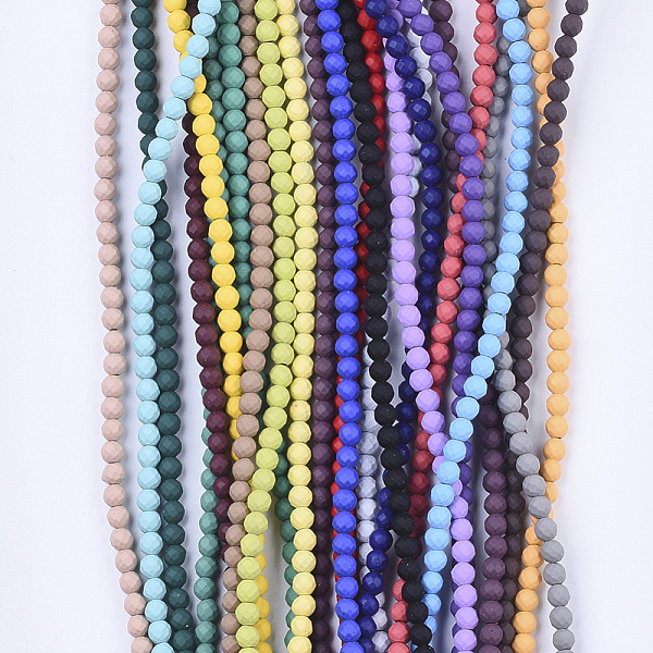 

PandaHall Spray Painted Non-magnetic Synthetic Hematite Beads Strands, Faceted, Round, Mixed Color, 4x4mm, Hole: 0.7mm, about 101pcs/strand..., Multicolor