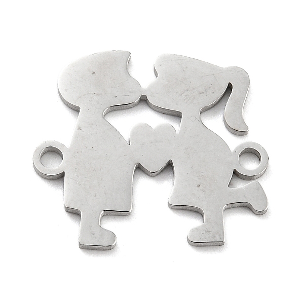 

PandaHall 304 Stainless Steel Connector Charms, Boy & Girl Links, Stainless Steel Color, 16.5x19x1mm, Hole: 1.6mm 304 Stainless Steel Human