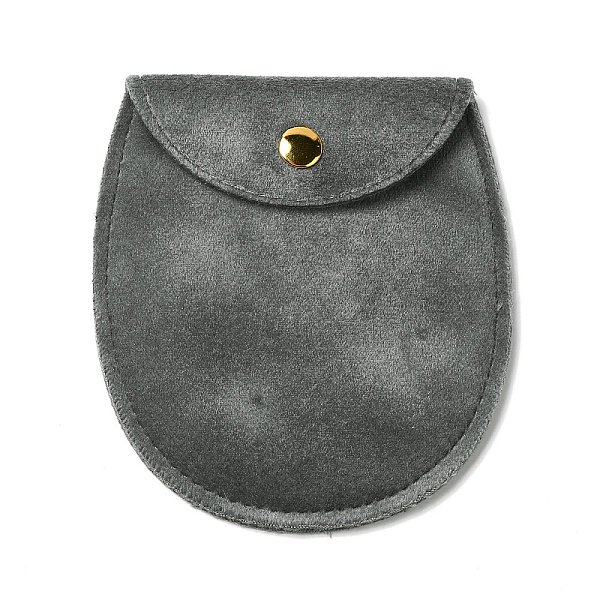 

PandaHall Velvet Jewelry Storage Pouches, Oval Jewelry Bags with Golden Tone Snap Fastener, for Earring, Rings Storage, Gray, 9.8x9x0.8cm...