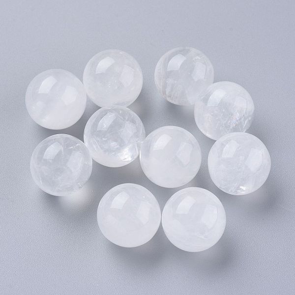 

PandaHall Natural Quartz Crystal Beads, Rock Crystal Beads, Gemstone Sphere, No Hole/Undrilled, Round, 17.5~18mm Quartz Crystal Round
