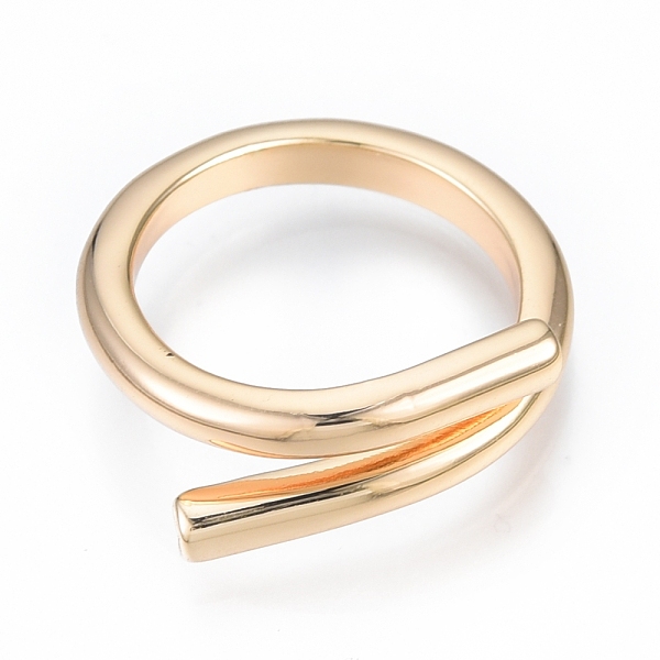 

PandaHall Brass Wire Wrap Open Cuff Ring for Women, Nickel Free, Real 18K Gold Plated, US Size 5 3/4(16.3mm) Brass