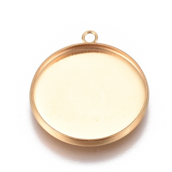 

PandaHall Ion Plating(IP) 304 Stainless Steel Pendant Cabochon Settings, Plain Edge Bezel Cups, Flat Round, Golden, Tray: 20mm...