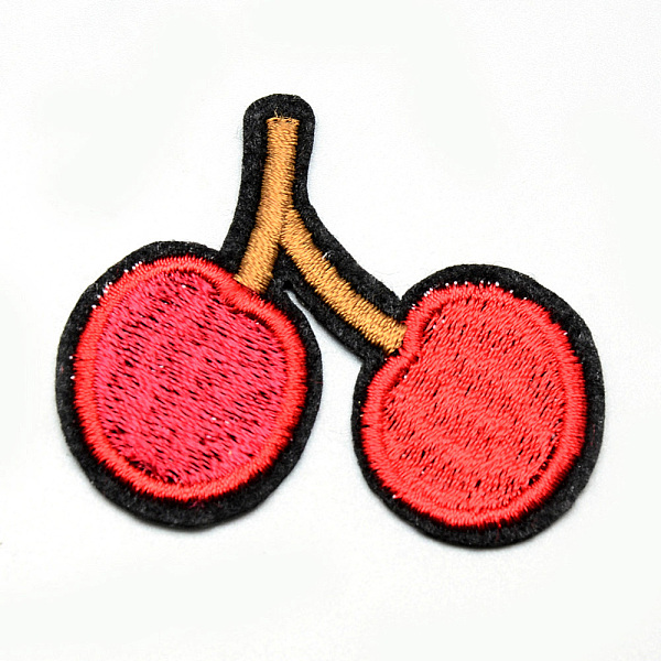 

PandaHall Computerized Embroidery Cloth Iron On/Sew On Patches, Costume Accessories, Appliques, Cherry, Red, 44x52x1.5mm Cloth Fruit Red