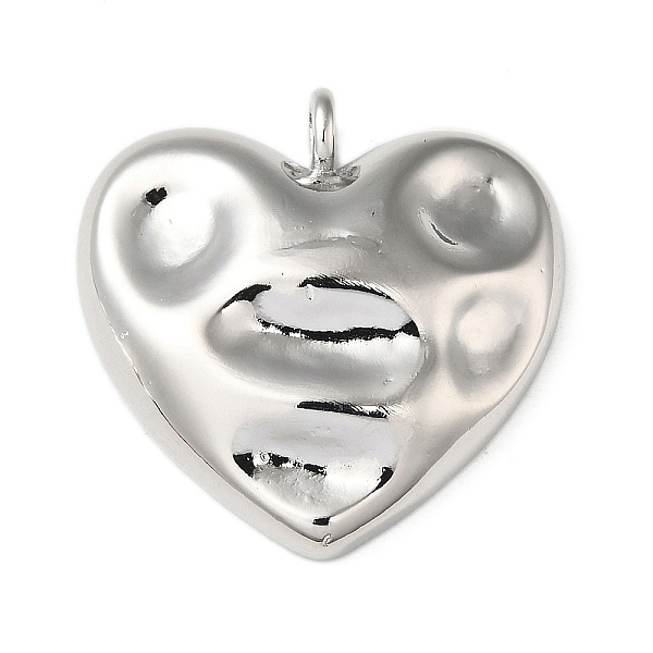 

PandaHall Brass Pendants, Heart, Real Platinum Plated, 30.5x31x7mm, Hole: 3.5mm Brass Heart