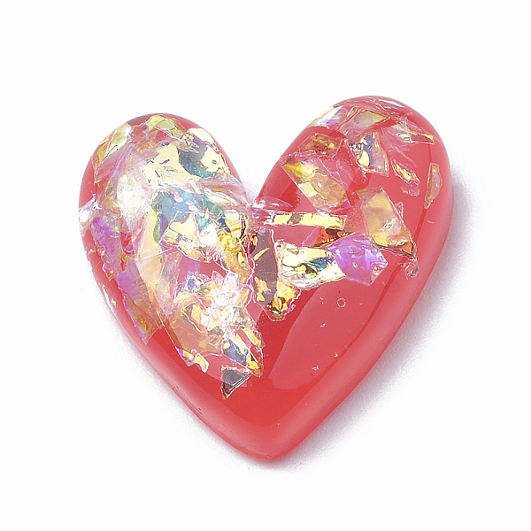 

PandaHall Resin Cabochons, with Shell Chip, Heart, Mixed Color, 20x19.5x5.5mm Resin Heart Multicolor