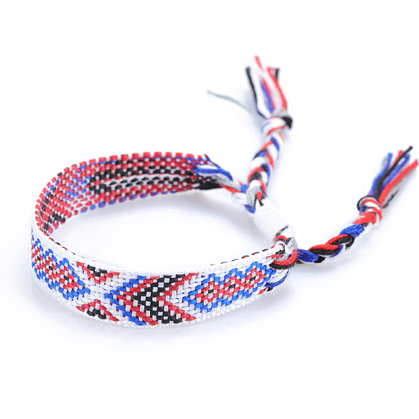 

PandaHall Polyester-cotton Braided Rhombus Pattern Cord Bracelet, Ethnic Tribal Adjustable Brazilian Bracelet for Women, White, 5-7/8~11...