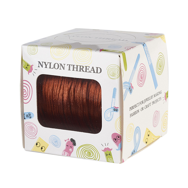 

PandaHall Nylon Thread, Rattail Satin Cord, Saddle Brown, 1.0mm, about 76.55 yards(70m)/roll Nylon Brown