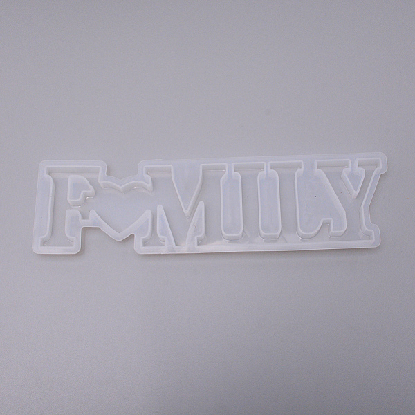 

PandaHall Word Family Silicone Molds, Resin Casting Molds, For UV Resin, Epoxy Resin Craft Making, White, 73x260x13mm, Inner Diameter...