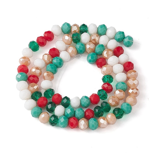 

PandaHall Christmas Theme Glass Beads Strands, Faceted, Abacus, Colorful, 6x5mm, Hole: 1mm, about 89~93pcs/strand, 17.01~17.52 inch...