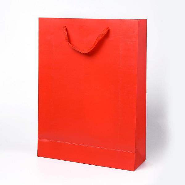 

PandaHall Kraft Paper Bags, with Handles, Gift Bags, Shopping Bags, Rectangle, Red, 40x30x10cm Paper None Red