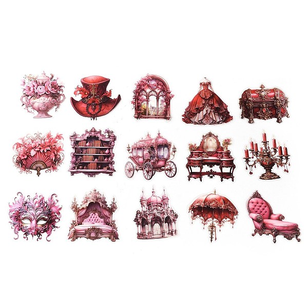 

PandaHall 60Pcs Forest Theme Waterproof PET Stickers Set, Decorative Stickers, for Water Bottles, Laptop, Luggage, Cup, Computer, Mobile..., Red