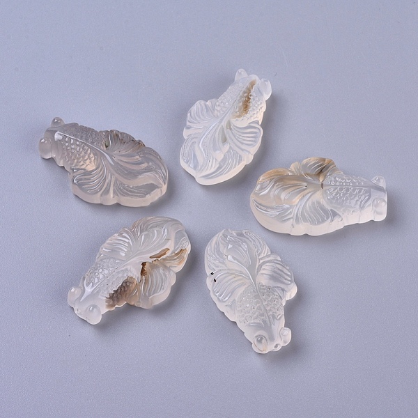 

PandaHall Natural Agate Pendants, Goldfish, 34~35.5x20~20.5x8.5~9.5mm, Hole: 1.2mm Natural Agate Fish Multicolor
