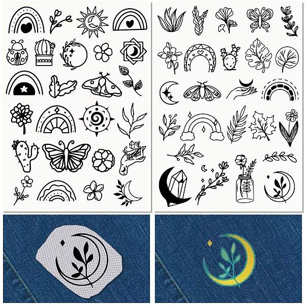 

PandaHall PVA Water-soluble Embroidery Aid Drawing Sketch, Rectangle with Rainbow & Insects, Mixed Shapes, 297x210mmm, 2pcs/set Plastic...