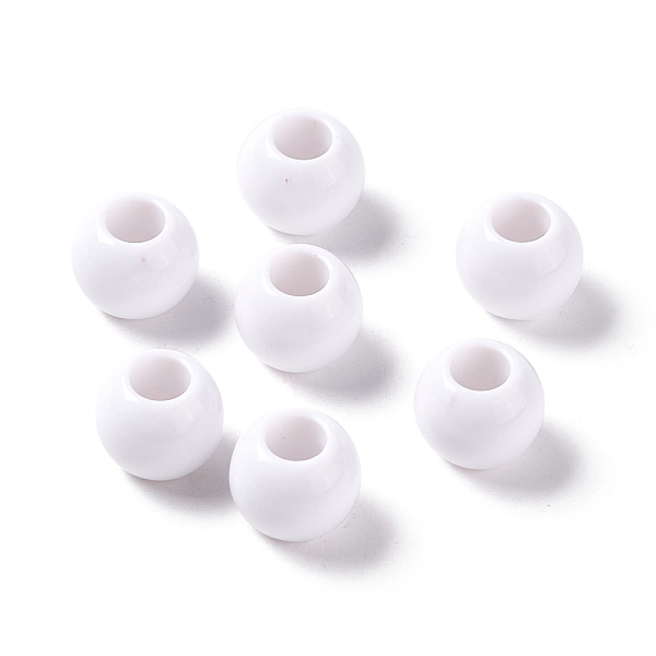 

PandaHall Opaque Acrylic European Beads, Large Hole Beads, Rondelle, White, 12x9.5mm, Hole: 5.5mm Acrylic Rondelle White