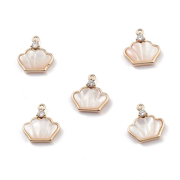 

PandaHall Natural Freshwater Shell Crown Charms, with Brass Crystal Rhinestone Findings, Light Gold, 13x12x3mm, Hole: 1.2mm Freshwater Shell...