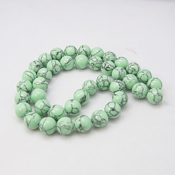 

PandaHall Synthetic Turquoise Beads Strands, Dyed, Round, Pale Green, 8mm, Hole: 1mm, about 50pcs/strand, 15.7 inch Synthetic Turquoise...