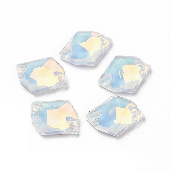 

PandaHall Irregular Rhombus Shape Sew on Rhinestone, K5 Glass Rhinestone, 2-Hole Link, Plated Flat Back, Sewing Craft Decoration, WhiteSmoke..., White
