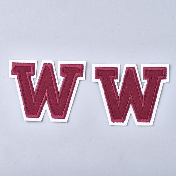 

PandaHall Computerized Embroidery Cloth Iron On Patches, Costume Accessories, Appliques, Letter, Letter.W, 58.5x72x1.5mm Cloth Letter Red