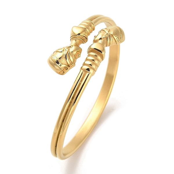

PandaHall Golden 304 Stainless Steel Cuff Bangles for Women, Human, Inner Diameter: 2-5/8x2-1/8 inch(6.7x5.3cm) 304 Stainless Steel Human