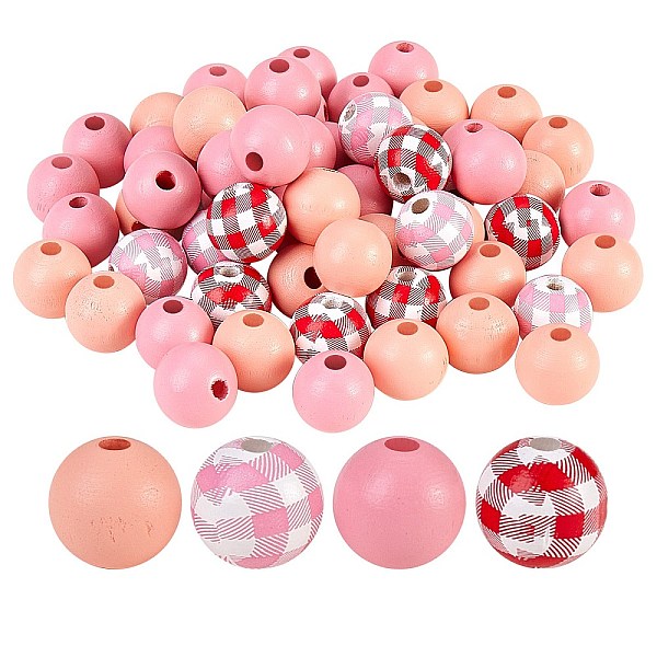 

PandaHall Painted Natural Wood Beads, Round, Mixed Color, 140pcs/bag Schima Wood Round Multicolor