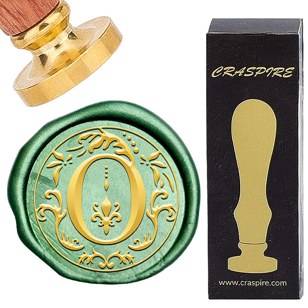 

PandaHall Brass Wax Seal Stamps with Rosewood Handle, for DIY Scrapbooking, Letter O, 25mm Brass Letter O