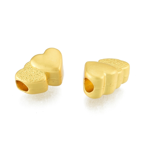 

PandaHall Alloy European Beads, Large Hole Beads, Matte Style, Heart, Matte Gold Color, 8x12.5x7mm, Hole: 3.5mm Alloy Heart