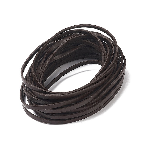 

PandaHall Flat Cowhide Cord, for Necklace & Bracelet Making Accessories, Coconut Brown, 6.5x2.5mm Cowhide Flat