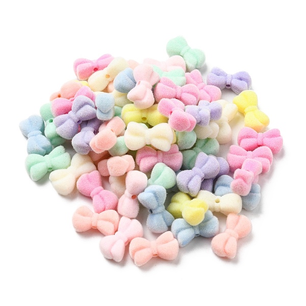 

PandaHall Flocky Acrylic Beads, Bowknot, Mixed Color, 10x18x7mm, Hole: 1.8mm Acrylic Bowknot Multicolor
