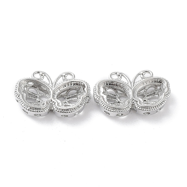 

PandaHall Brass Multi-Strand Links, Hollow Butterfly, Real Platinum Plated, 9.5x16x4.5mm, Hole: 1.2mm Brass Butterfly